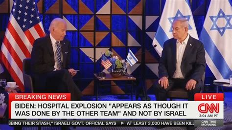 Biden tells Netanyahu that explosion at Gaza hospital appears to have been done ‘by the other team, not you’